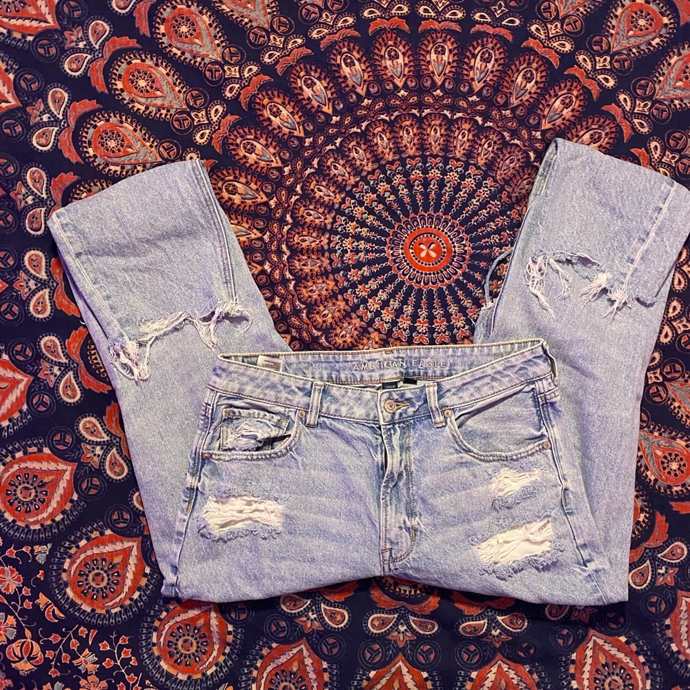Distressed Light Blue Jeans